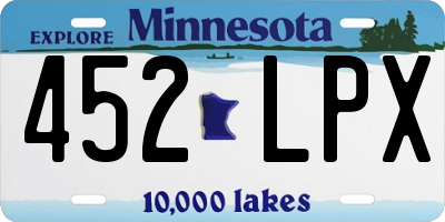 MN license plate 452LPX