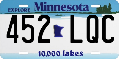 MN license plate 452LQC