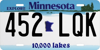 MN license plate 452LQK