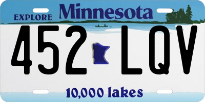 MN license plate 452LQV