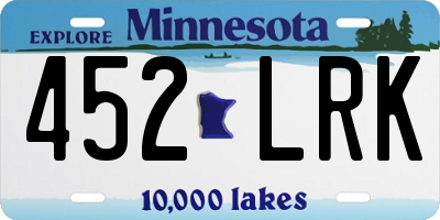 MN license plate 452LRK
