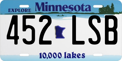 MN license plate 452LSB