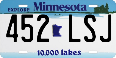 MN license plate 452LSJ