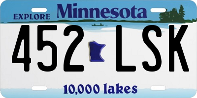 MN license plate 452LSK
