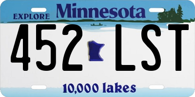MN license plate 452LST