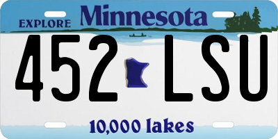 MN license plate 452LSU