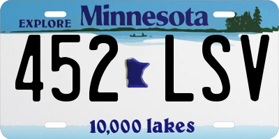 MN license plate 452LSV