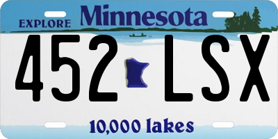 MN license plate 452LSX