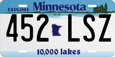 MN license plate 452LSZ