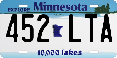 MN license plate 452LTA