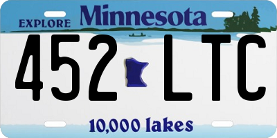 MN license plate 452LTC