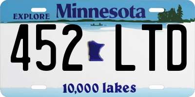 MN license plate 452LTD
