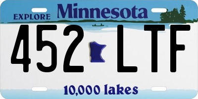 MN license plate 452LTF