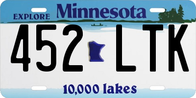 MN license plate 452LTK