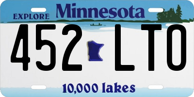 MN license plate 452LTO