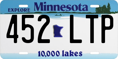 MN license plate 452LTP