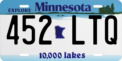 MN license plate 452LTQ