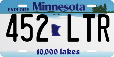 MN license plate 452LTR