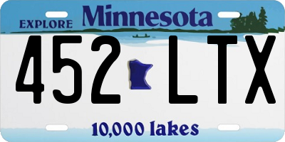 MN license plate 452LTX