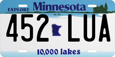 MN license plate 452LUA