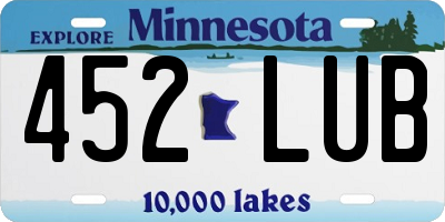 MN license plate 452LUB