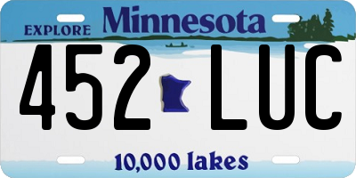 MN license plate 452LUC