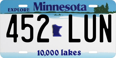 MN license plate 452LUN