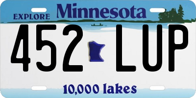 MN license plate 452LUP