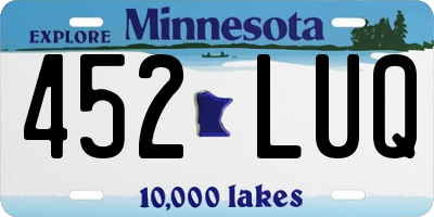 MN license plate 452LUQ