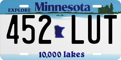 MN license plate 452LUT