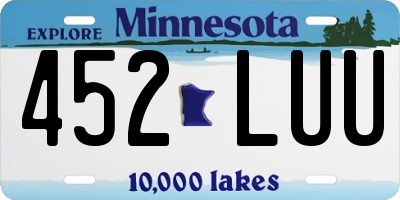 MN license plate 452LUU