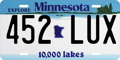 MN license plate 452LUX
