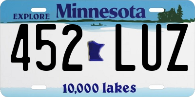 MN license plate 452LUZ