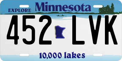 MN license plate 452LVK