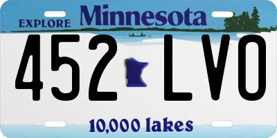 MN license plate 452LVO
