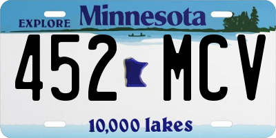 MN license plate 452MCV