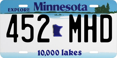 MN license plate 452MHD