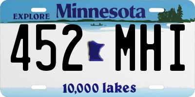 MN license plate 452MHI
