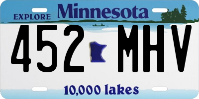 MN license plate 452MHV