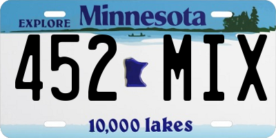 MN license plate 452MIX