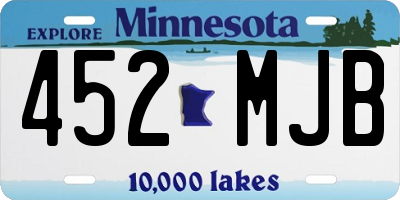 MN license plate 452MJB