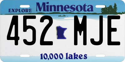 MN license plate 452MJE
