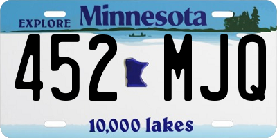 MN license plate 452MJQ
