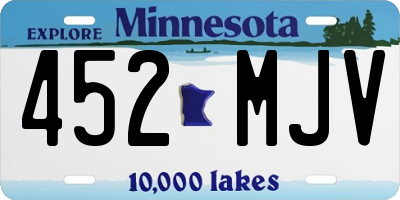 MN license plate 452MJV