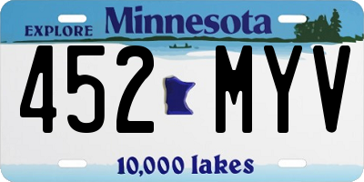 MN license plate 452MYV