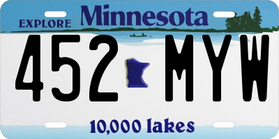 MN license plate 452MYW