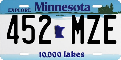 MN license plate 452MZE
