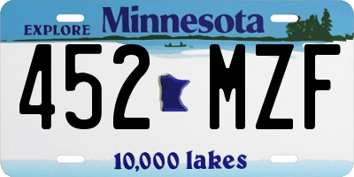 MN license plate 452MZF