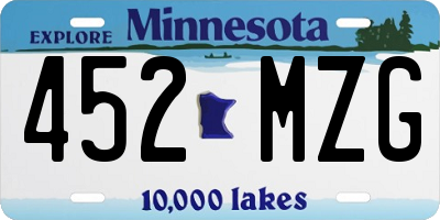 MN license plate 452MZG