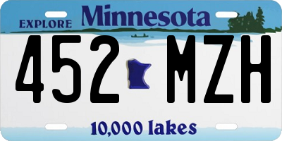 MN license plate 452MZH